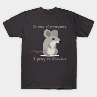 Animal Humor Mouse Pray To Cheesus T-Shirt